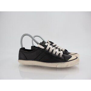 Frye Betty Womens 6.5 Black Leather White Sole Tennis Shoes Casual Comfort